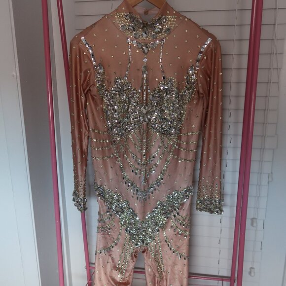 💎 Nude Rhinestone Bodysuit – Ultimate Showstopper 💎 - Picture 3 of 8